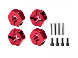 GPM SLAM010 ALLOY FRONT AND REAR CLAMP TYPE WHEEL HUB 12mm 1654 FOR TRAXXAS MINI SLASH MINI RALLY VXL 1/10 SLASH BIGFOOT JATO 3.3 RUSTLER STAMPEDE NITRO RUSTLER NITRO SLASH DRAG SLASH CHEVROLET FORD MUSTANG - RED - SLAM010-R