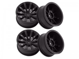 PLASTIC RIM SET 52 x 26mm 12mm HEX For 1/10 TAMIYA TT01 TT02 HPI RACING RS4 SPORT 3 D3 D4 DRIFT Car - WH5226D/BK