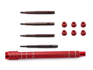 ALUMINUM MULTI FUNCTION SETUP STAR PHILIP WRENCH M2 LOCK NUT FOR AXIAL 1/30 SCX30 MINI CRAWLER - RED - RS-AXI3328/RE