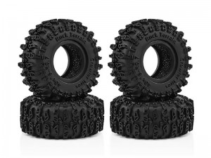 RUBBER TIRE 0.7 INCH 40 X 16mm TYPE B FOR 1/30 AXIAL SCX30 RED CAT ASCENT 32 MIN CRALWER CHEVROLET K10 FORD BRONCO JEEP WRANGLER JLU AXI-2260 AXI-2048 AXI-2261 - RS-TY4016B/BK