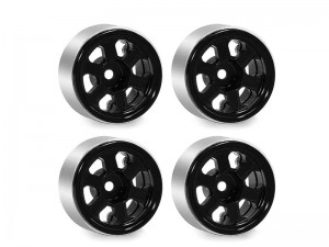 ALUMINUM WHEEL SET 21 X 11mm  FOR 1/30 AXIAL SCX30 RED CAT ASCENT 32 MIN CRAWLER CHEVROLET K10 FORD  ... - RS-WH2111/BK