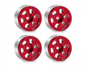 ALUMINUM WHEEL SET 21 X 11mm  FOR 1/30 AXIAL SCX30 RED CAT ASCENT 32 MIN CRAWLER CHEVROLET K10 FORD BRONCO JEEP WRANGLER JLU AXI-2260 AXI-2048 AXI-226 ... - RS-WH2111/RE