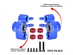 GPM MKV6021 7075 ALLOY FRONT STEERING BLOCK LARGER OUTER BEARINGS ARA-1507 ARRMA 1/8 KRATON 6S EXB NOTORIOUS 6S V6 ARA8708V6 - BLUE - MKV6021-B