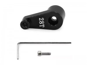 ALUMINUM SERVO HORN 28T AXI-3307 FOR AXIAL RACING 1/30 SCX-30 CRAWLER FORD BRONCO JEEP WRANGLER JLU CHEVROLET K10 AXI-2048 AXI-2261 AXI-2260 - BLACK - RS-AXI3307/BK