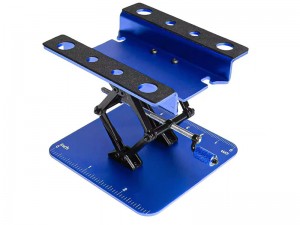 ALUMINUM ADJUSTABLE SETTING STAND HOLDER FOR 1/18 1/24 1/30 TRAXXAS TRX-4M AXIAL RACING SCX24 SCX30 CRAWLER TRUCK - BLUE - ST-033/BU