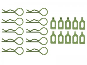 34mm BODY CLIP W. ALUMINUM MOUNT FOR 1/8 RC CAR - GREEN - RS-BC02/GR