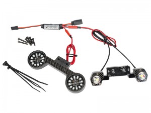 CARBON FIBER FRONT AND REAR LED SPOTLIGHT TAILLIGHT AR320410 FOR 1/10 ARRMA 1/10 VORTEKS 223S 4X4 ARA4305V4 - RS-AR320410/BK