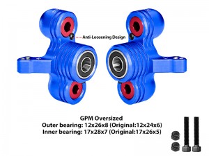 GPM MAKX021/V1 6061 ALLOY FRONT STEERING KNUCKLES ARM ( LARGER BEARINGS ) ARA330558 ARA340158 For ARRMA 1/5 KRATON OUTCAST 8S EXB ARA110002 ARA5810 - MAKX021/V1-B