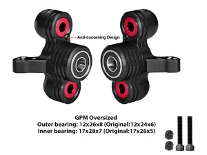 GPM MAKX021/V1 6061 ALLOY FRONT STEERING KNUCKLES ARM ( LARGER BEARINGS ) ARA330558 ARA340158 For ARRMA 1/5 KRATON OUTCAST 8S EXB ARA110002 ARA5810 - BLACK - MAKX021/V1-BK