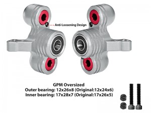 GPM MAKX021/V1 6061 ALLOY FRONT STEERING KNUCKLES ARM ( LARGER BEARINGS ) ARA330558 ARA340158 For ARRMA 1/5 KRATON OUTCAST 8S EXB ARA110002 ARA5810 - SILVER - MAKX021/V1-S