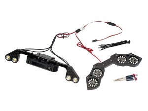 CARBON FIBER FRONT & REAR DUAL LED SPOT LIGHT TAIL LIGHT SET FOR 1/5 ARRMA RC OUTCAST 8S EXB TRUCK ARA5810V2T1 - RS-ARA320492FR-LED