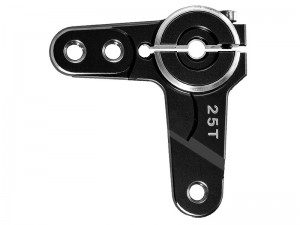 ALUMINUM L-SHAPE DESIGN SERVO HORN ARM - 25T FOR HONGNOR X3-GT SERPENT KYOSHO FW-06 GP RC CAR - RS-SHA25T/BK