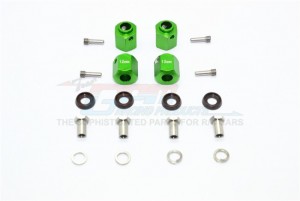 GPM TRX4010/12MM ALUMINUM HEX ADAPTERS 12MM THICK 1/10 TRX4 DEFENDER TRAIL CRAWLER - Green - TRX4010/12MM-G