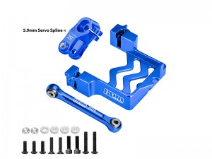 GPM TXMS024A ALUMINUM SERVO MOUNT TIE ROD SERO HORN - 25T 8947 FOR  TRAXXAS 1/10 MAXX / WIDEMAXX 2.0 / 1/8 MAXX SLASH 6S - BLUE - TXMS024A-B