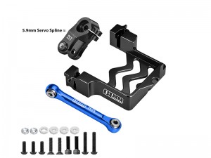 GPM TXMS024A ALUMINUM SERVO MOUNT TIE ROD SERO HORN - 25T 8947 FOR  TRAXXAS 1/10 MAXX / WIDEMAXX 2.0 / 1/8 MAXX SLASH 6S - BLACK - TXMS024A-BK