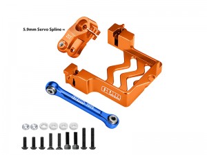 GPM TXMS024A ALUMINUM SERVO MOUNT TIE ROD SERO HORN - 25T 8947 FOR  TRAXXAS 1/10 MAXX / WIDEMAXX 2.0 / 1/8 MAXX SLASH 6S - ORANGE - TXMS024A-OR