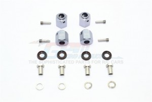 GPM TRX4010/12MM ALUMINUM HEX ADAPTERS 12MM THICK 1/10 TRX4 DEFENDER TRAIL CRAWLER - Gun Silver - TRX4010/12MM-GS