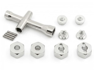 ALUMINUM NON-SLIIP WHEEL 12mm HEX NUT LOCK NUT 7154 3647 FOR TRAXXAS 1/16 MINI E-REVO MIN SLASH TRUC ... - RS-TRX7154/SI