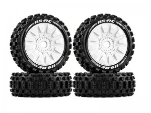 RUBBER TIRE & RIM SET 118 X 43mm 17mm HEX FOR ARRMA 1/8 TYPHON TALION 6S BLX TRAXXAS JATO - 
