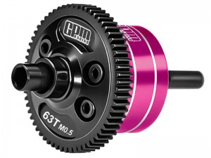 GPM MAKM63S 20CrMnTi 7075 ALUMINUM  CENTER DIFFERENTIAL M0.5 63T ARA-2985 FOR ARRMA 1/16 MIN IKRATON 3S ARA2508 - PINK - MAKM63S-PK