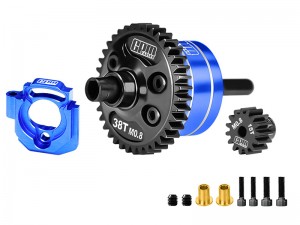 GPM MAKM63S 20CrMnTi 7075 ALUMINUM CENTER DIFFERENTIAL M0.5 63T W. Motor Plate & 15T PINION GEAR ... - MAKM1538S-B