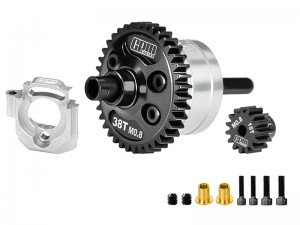 GPM MAKM63S 20CrMnTi 7075 ALUMINUM CENTER DIFFERENTIAL M0.8 63T W. Motor Plate & 15T PINION GEAR ARA-2985 FOR ARRMA 1/16 MIN IKRATON 3S ARA2508 - SILVER - MAKM1538S-S