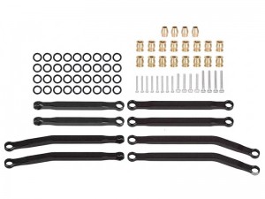 ALUMINUM FULL LINK SET AXI-3307 FOR 1/30 AXIAL RACING SCX-30 K10 FORD BRONCO JEEP WRANGLER JLU AXI-2260 AXI-2048 AXI-2261 CRAWLER - RS-AXI3307/BK