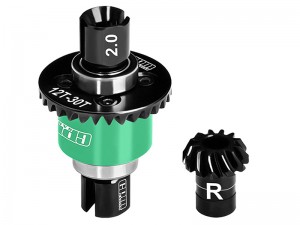20CrMnTi Steel 7075 ALLOY REAR DIFFERENTIAL 12T / 30T M0.8 ARA-3294 ARA-2672 FOR  ARRMA 1/16 MINI KRATON 3S ARA2508 - GREEN - MAKM1230RS-G