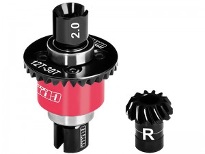 20CrMnTi Steel 7075 ALLOY REAR DIFFERENTIAL 12T / 30T M0.8 ARA-3294 ARA-2672 FOR  ARRMA 1/16 MINI KRATON 3S ARA2508 - RED - MAKM1230RS-R