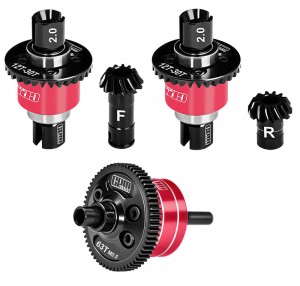20CrMnTi Steel 7075 ALLOY FRONT & CENTRE & REAR DIFFERENTIAL 12T / 30T M0.8 ARA-3294 ARA-2672 FOR RC ARRMA 1/16 MINI KRATON 3S ARA2508 - RED - MAKM123063SFRS/R