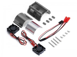 ALUMINUM DUAL MOTOR HEATSINK COOLING FANS 41 - 43mm FOR RC TRAXXAS 1/10 E-REVO SUMMIT RC TRUCK 56076-4 86086-4 - RS-MHS4143/GS