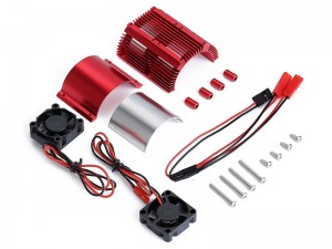 ALUMINUM DUAL MOTOR HEATSINK COOLING FANS 41 - 43mm FOR RC TRAXXAS 1/10 E-REVO SUMMIT RC TRUCK 56076-4 86086-4 - RS-MHS4143/RE