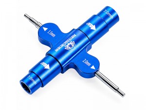 ALUMINUM QUICK CHANGE SETUP TOOL M1.5 2.0 HEX W. M7.0 RATCHET WRENCH FOR FPV DRONE QUADCOPTER - ST-034/BU