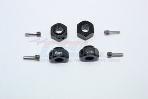 GPM TRX4010/6MM ALUMINUM HEX ADAPTERS 6MM THICK 1/10 TRX4 DEFENDER TRAIL CRAWLER - Black - TRX4010/6MM-BK
