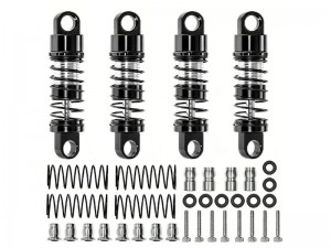 ALUMINUM FRONT & REAR OIL DAMPER SET  - 21mm AXI-3317 FOR AXIAL RACING 1/30 SCX-30 MINI CRAWLER K10 JEEP JLU JEEP WRANGLER FORD BRONCO - BLACK - RS-AXI3317/BK