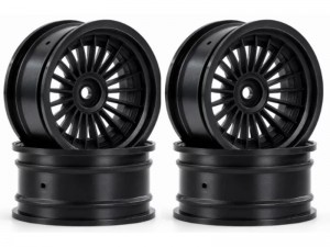 PLASTIC RIM SET 52 X 26mm 12mm HEX FOR TAMIYA 1/10 TT-01 TT-02 XV-02 RC CAR - RS-WH522612-BK