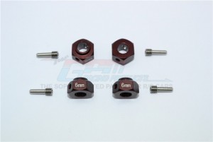GPM TRX4010/6MM ALUMINUM HEX ADAPTERS 6MM THICK 1/10 TRX4 DEFENDER TRAIL CRAWLER - Brown - TRX4010/6MM-BR