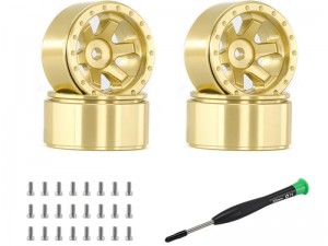 BRASS RIM 20 X 11mm 0.7INCH AXI-3330 FOR 1/30 AXIAL RACING SCX-30 CRAWLER CHEVROLET K10 FORD BRONCO JEEP WRANGLER JLU AXI-2260 AXI-2048 AXI-2261 CRAWL ... - RS-AXI3330/BR