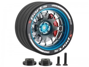 ALUMINUM TRANSMITTER STEERING WHEEL WITH BRAKE DISC CALIPER FOR FUTABA 4PX 7PX SANWA MT4 MT5 M17 FLY ... - RS-TSW01A-TIBU