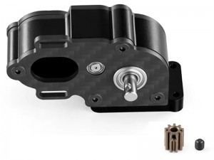ALUMINUM CARBON FIBER LCG CENTER TRANSMISSION GEARBOX FOR 1/10 AXIAL SCX10 SCX10-II TRAXXAS TRX-4 CRAWLER TRUCK - BLACK - RS-SCX10-LCG05/BK