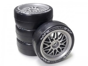 RUBBER TIRE & RIM SET BBS PATTERN FOR 1/10 TAMIYA ON-ROAD TT-01 TT-02 KYOSHO MK2 TOURING DRIFT CAR - RS-TY652612/GS
