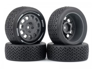 M-CHASSIS RUBBER TIRE & RIM SET 58 X 22mm 12mm HEX FOR 1/10 TAMIYA M05 M06 M07 M08 XM-01 MB-01 M ... - RS-TY582212/GS