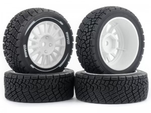 M-CHASSIS RUBBER TIRE & RIM SET 58 X 22mm 12mm HEX FOR 1/10 TAMIYA M05 M06 M07 M08 XM-01 MB-01 M ... - RS-TY582212A/WI