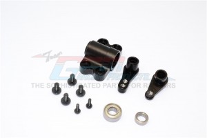 GPM TRU048SC ALLOY STEERING ASSEMBLY FOR TAMIYA TRACTOR TRUCK - Black - TRU048SC-BK