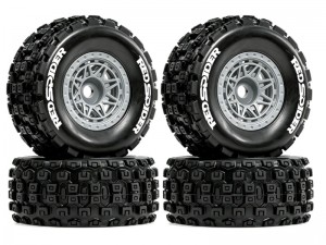 RUBBER TIRE AND RIM 64mm x 28mm 12mm HEX FOR 1/16 ARRMA MOJAVE GROM TRAXXAS SLASH TRUCK - RS-TY642812/GS