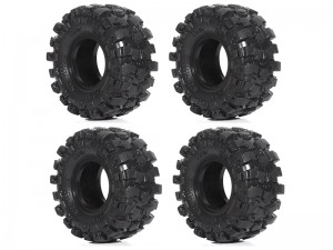 RUBBER TIRE 1 INCH 57 X 25mm FOR TRAXXAS 1/18 TRX-4M AXIAL SCX-24 REDCAT ASCENT-18 CRAWLER - RS-TY5725/BK