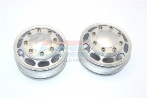 GPM TRU1005F ALUMINIUM FRONT WHEEL WITH HEX DRIVER  FOR TAMIYA TRACTOR TRUCK - TRU1005F-S