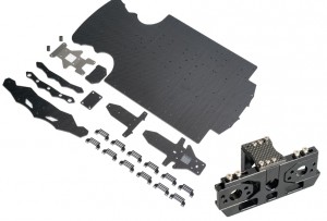 CARBON FIBER MAX6 TWIN MOTOR CHASSIS ARA320514 FOR 1/7 INFRACTION 6S / LIMITLESS 120 8S - RS-ARA320514-V2/BK