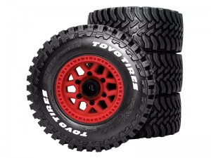 PLASTIC RUBBER TIRE AND RIM SET 113.7mm x 46mm 12mm HEX FOR 1/10 LOSI BAJA RAY TRAXXAS SLASH 4X4 2WD ARRMA SENTON 3S BLX - RS-TY1134612/RE