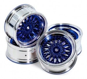 PLASTIC DUAL COLOR 54mm x 25mm 12mm HEX FOR TAMIYA 1/10 RC TT-01 TT-02 XV-01 XV-02 RC CAR - BLUE - RS-WH542612/BU